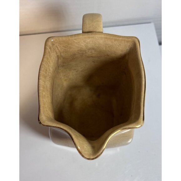 Falcon Ware Pitcher Creamer Vintage English Cottage Scene & Floral Crackle - Picture 7 of 9